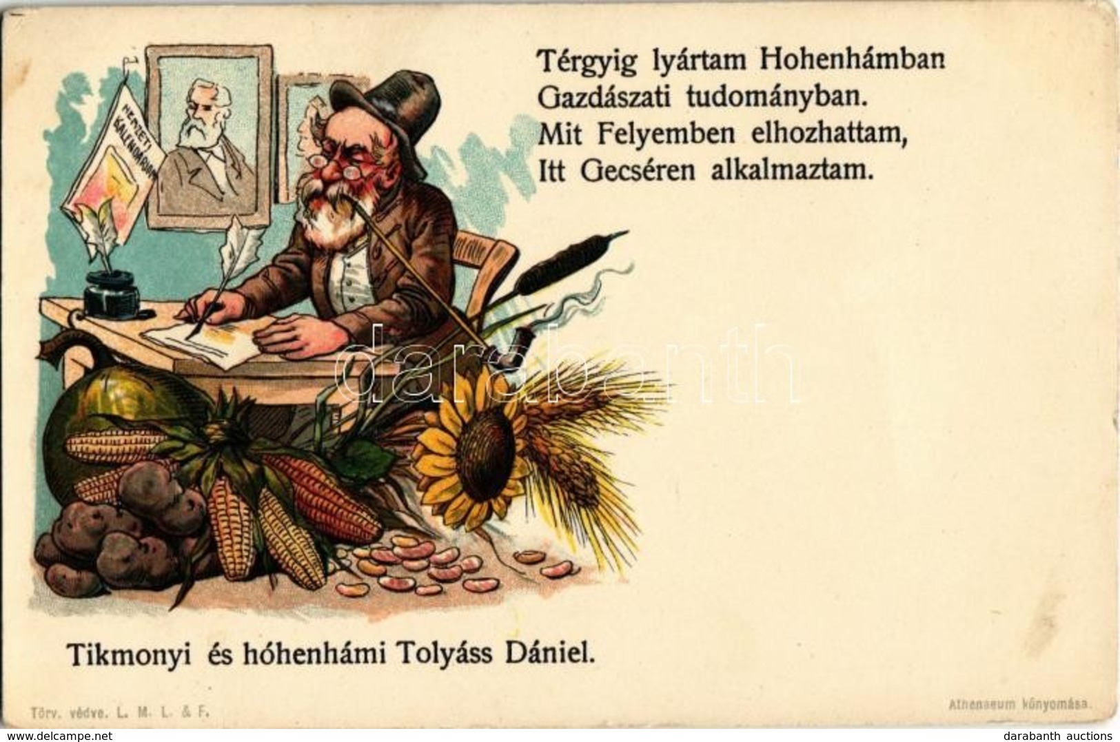 ** T2 Tikmonyi és Hóhenhámi Tolyáss Dániel.  Athenaeum Kőnyomása L.M.L. & F. / Hungarian Economist, Litho - Non Classés