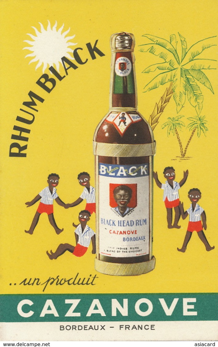 Publicité Rhum Cazanove Bordeaux Rum Advert  Black Head Rum No Postcard Back - Jamaïque