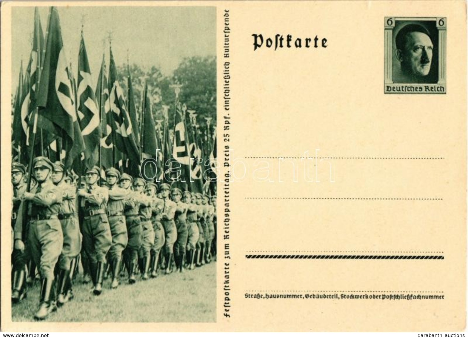 ** T1/T2 Feldpostkarte Zum Reichsparteitag / NSDAP German Nazi Party Propaganda, Swastika; 6 Ga. Adolf Hitler - Unclassified