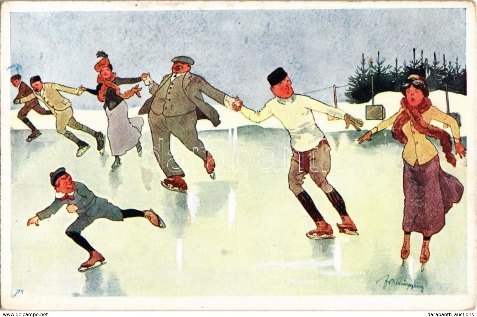 * T2 Ice Skating, Winter Sport. B.K.W.I. 556-5. S: Fritz Schönpflug - Zonder Classificatie