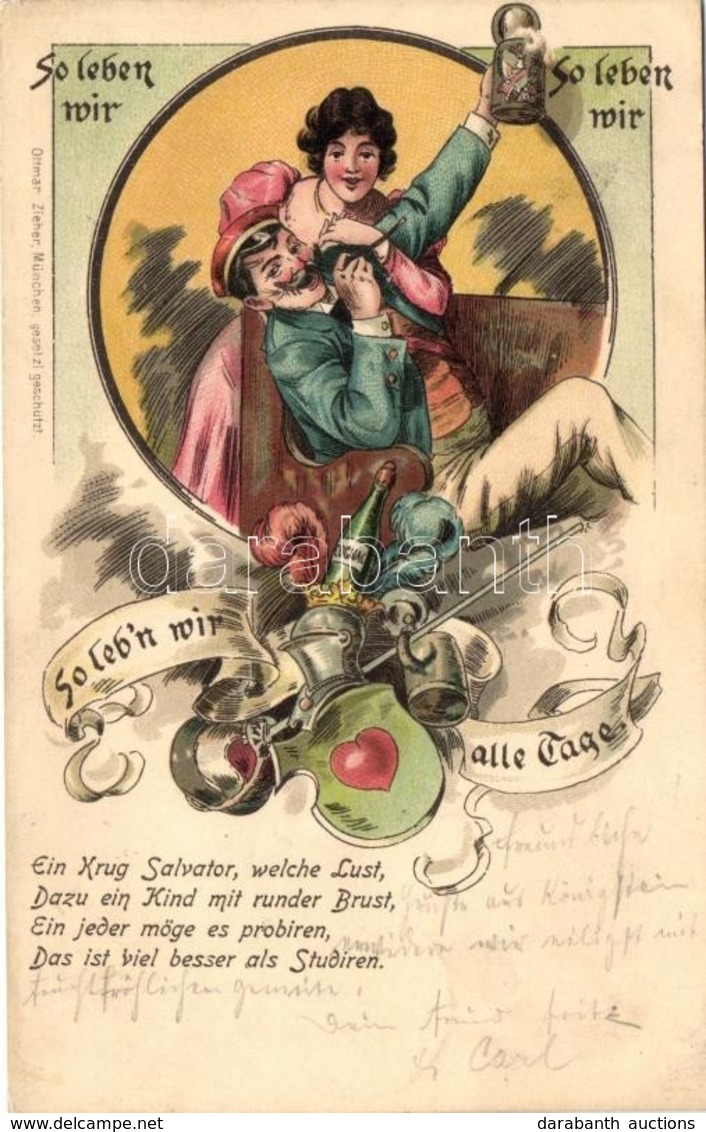 T2 Wir Leben, Wir Leben, Wir Leben Alle Tage / German Studentica, Humour, Ottmar Zieher Litho - Non Classés