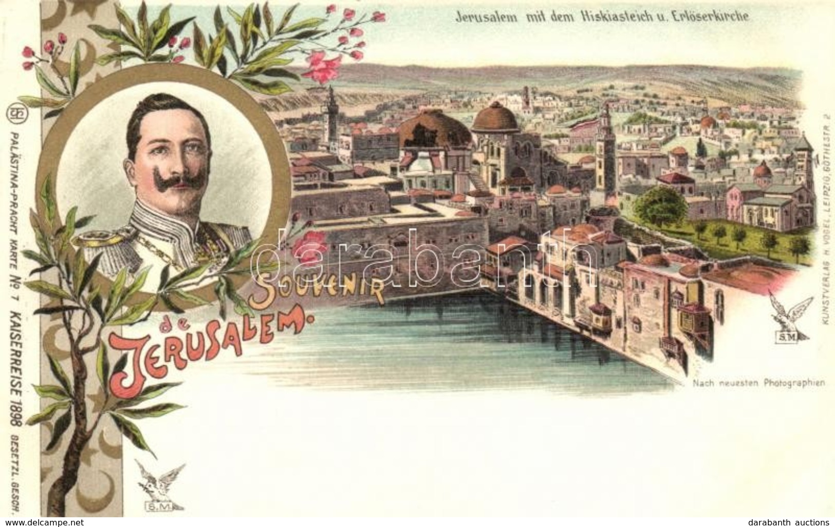 ** 1898 Vilmos Császár Szentföldi Utazása, 13 Különféle Szép Színes Litho Képeslap A 16-os Sorozatból / Holyland Visit O - Non Classés