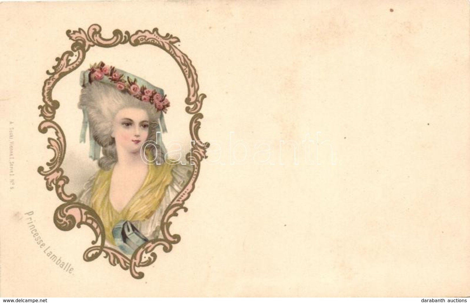 ** T1 Princesse Lamballe, Art Nouveau, A. Sockl Serie I. No. 5. Litho - Zonder Classificatie