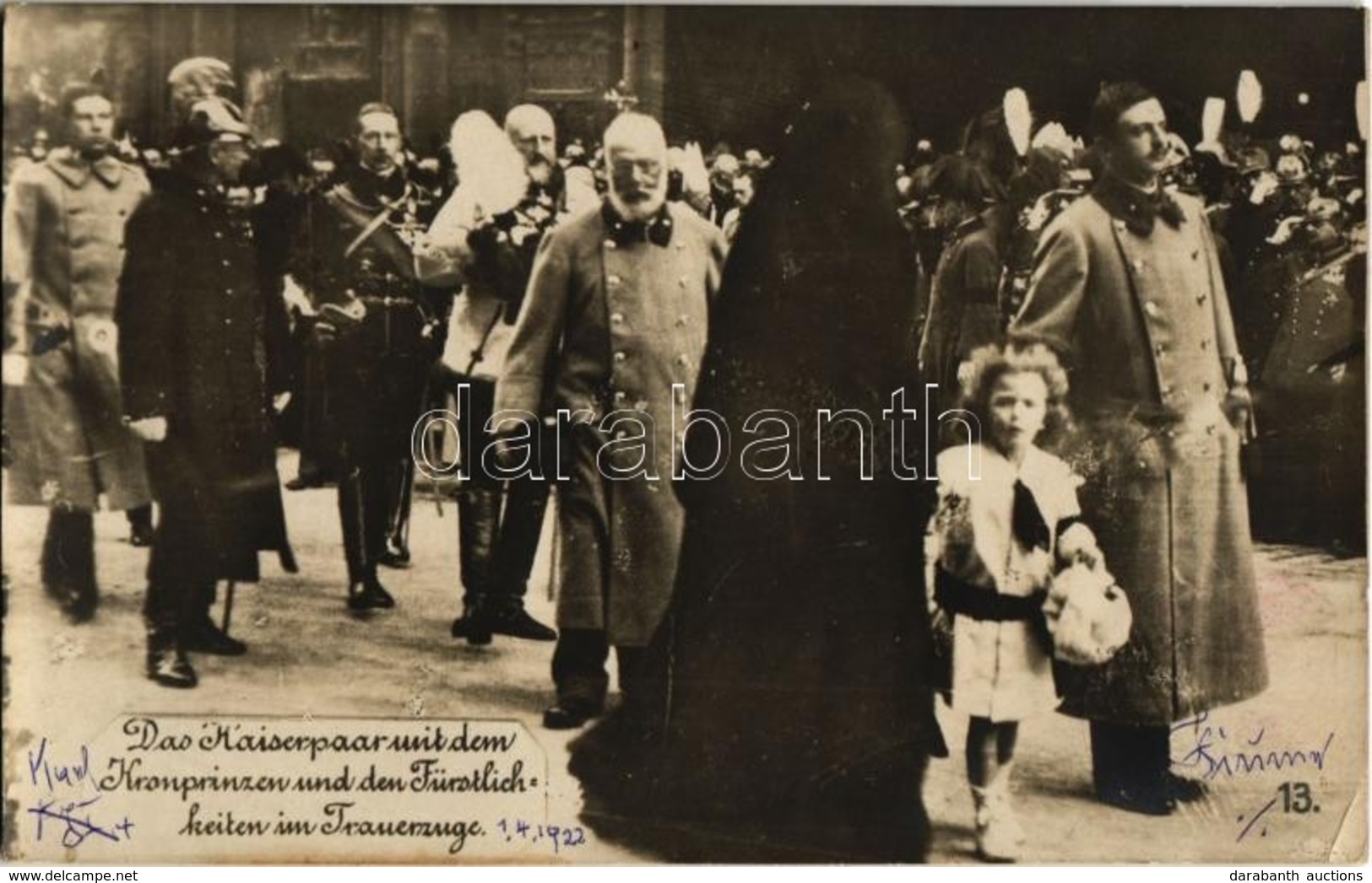 T2/T3 1916 Das Kaiserpaar Mit Dem Kronprinzen Und Den Fürstlichkeiten Im Trauerzuge (Vienna) / Charles I Of Austria, Zit - Non Classés