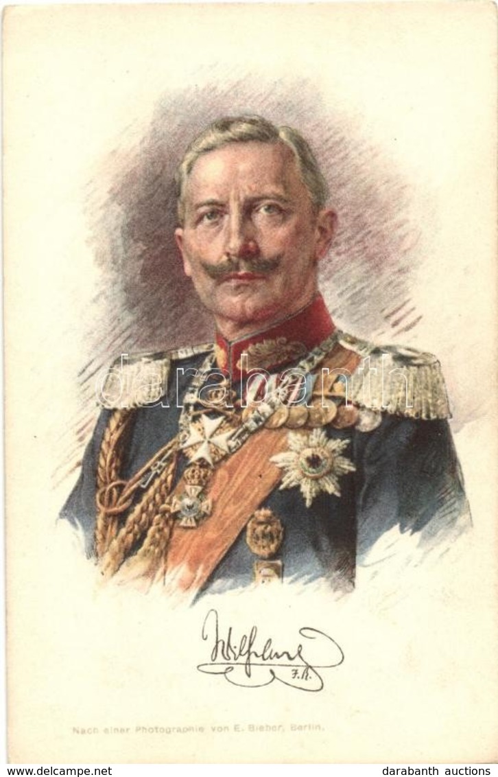 ** T2/T3 Wilhelm II, Offizielle Postkarte Für Das Rote Kreuz, Kriegsfürsorgeamt Und Kriegshilfsbüro Nr. 309. S: E. Biebe - Non Classés