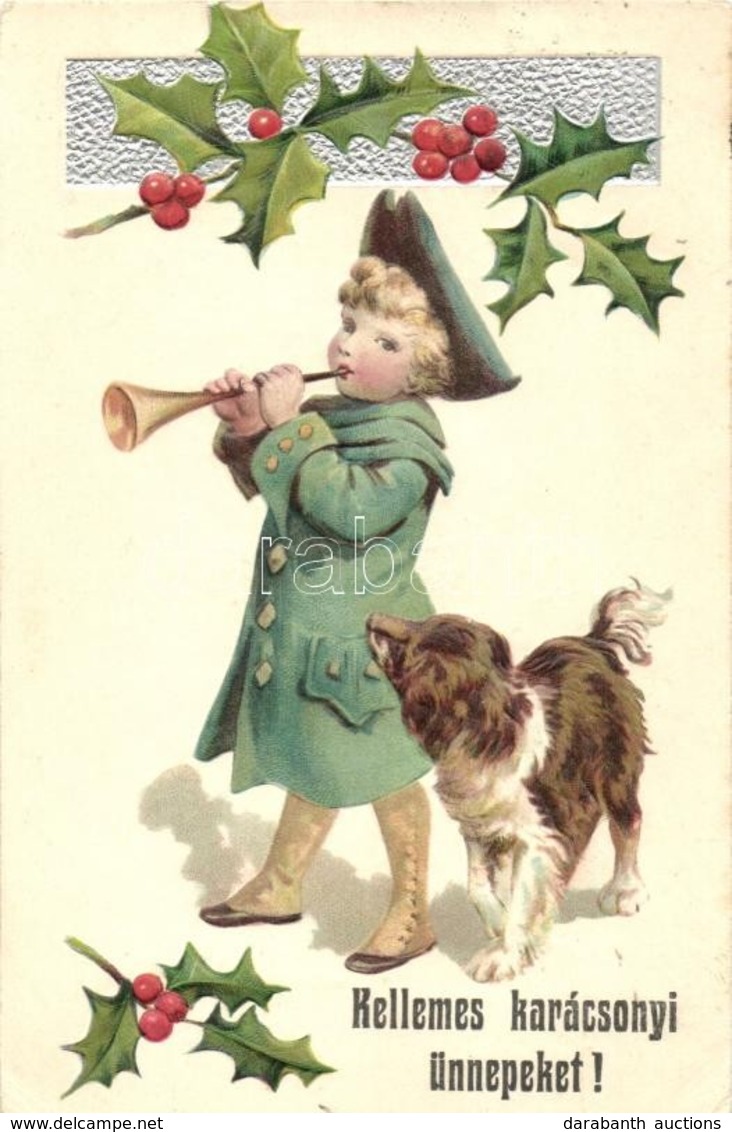 T2/T3 Christmas, Child, Dog, Erika Nr. 3720. Emb. Litho (EK) - Unclassified