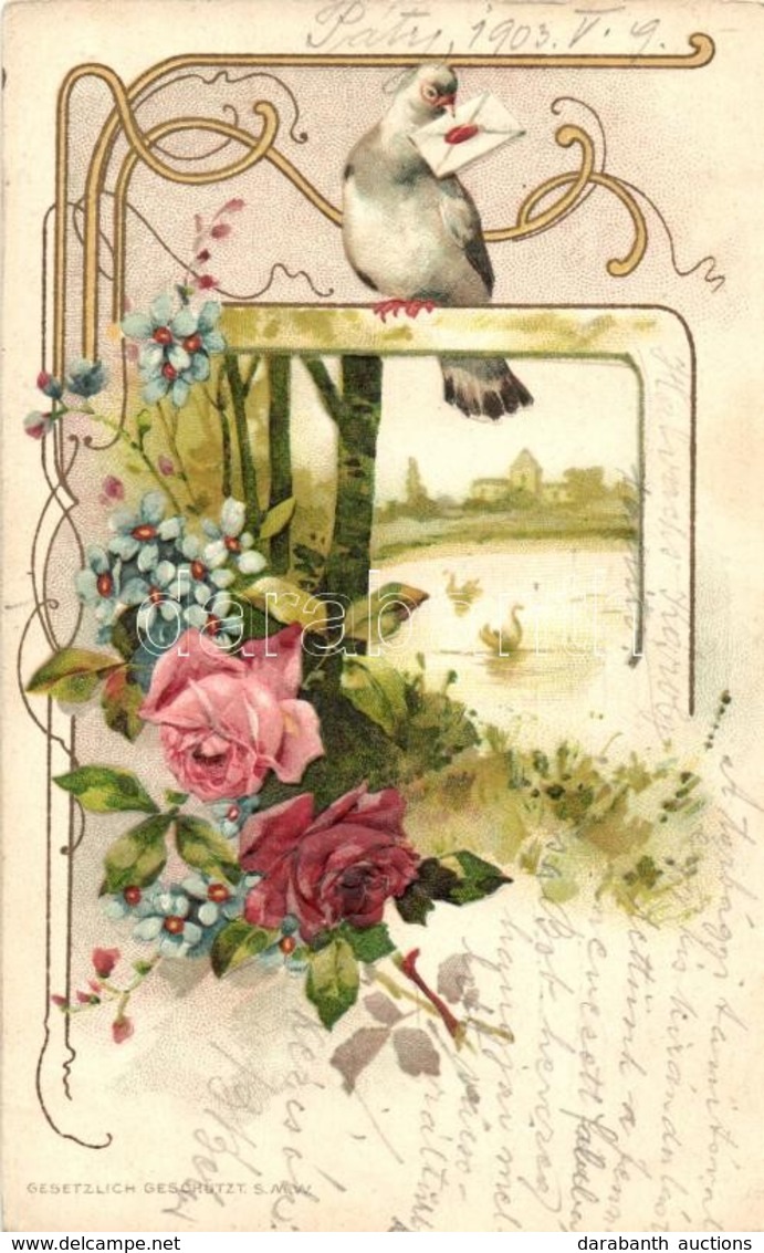 T2 Floral Emb. Litho Greeting Card - Non Classés