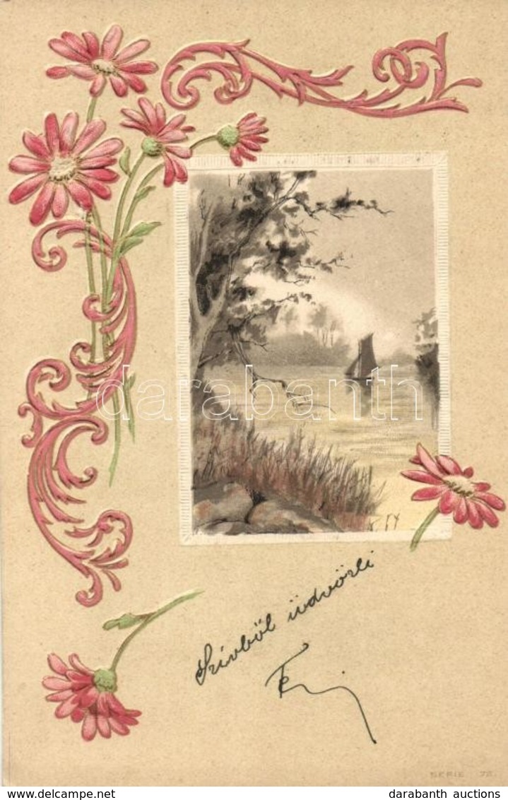 T2 Floral Greeting Card, Emb. Litho - Unclassified