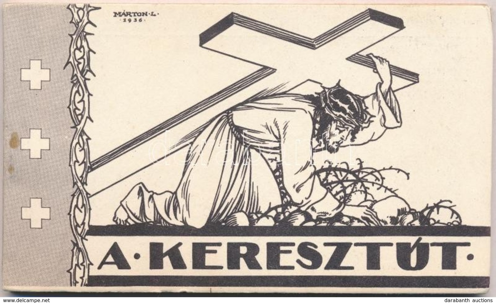 ** T2/T3 A Keresztút - 15 Lapos Képeslapfüzet Márton L. Grafikáival Jézus útjáról A Golgotára / Stations Of The Cross -  - Zonder Classificatie