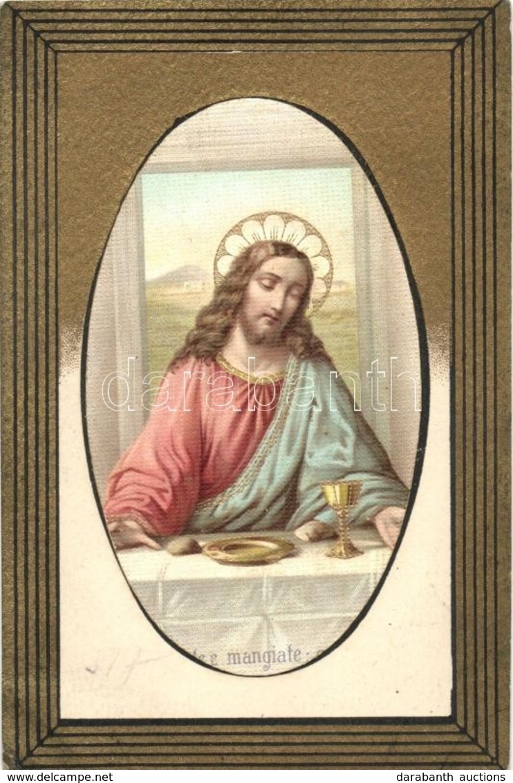 ** T2/T3 Jesus At The Last Supper, Golden Art Postcard, B.N.K. Serie 80. Litho (EK) - Zonder Classificatie