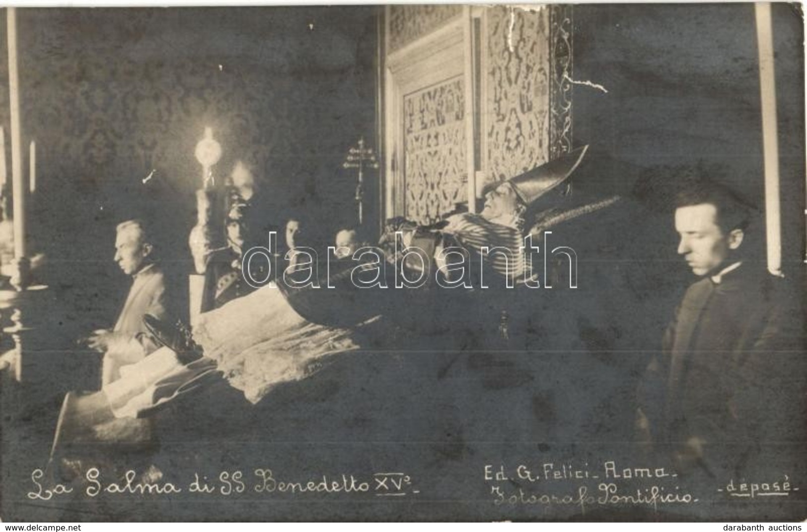 ** T2/T3 La Salma De S. S. Benedetto XV. / Catafalque Of Pope Benedict XV, Photo (non PC) (ragasztónyomok / Gluemarks) - Non Classés