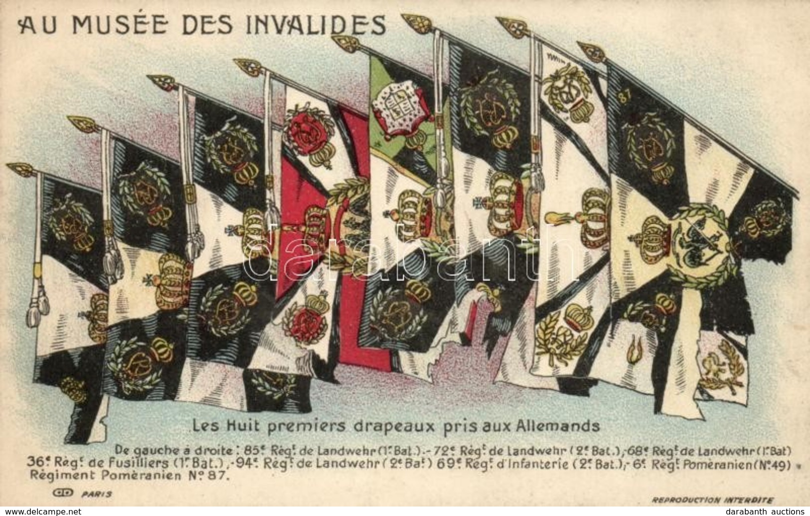 ** T1/T2 Les Huit Premiers Drapeaux Pris Aux Allemands / WWI French Propaganda, Eight First Flags Taken From The German - Zonder Classificatie