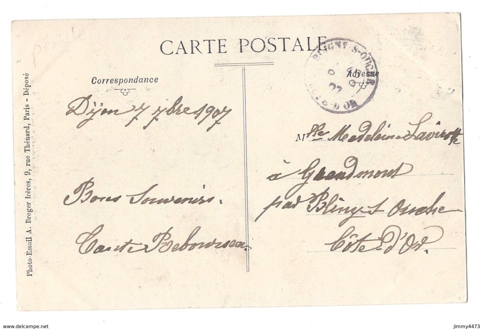 CPA - Le Canal De Bourgogne à Larrey En 1907 - DIJON 21 Côte D'Or - N° 68 - Photo-Email A. Breger Frères - Dijon