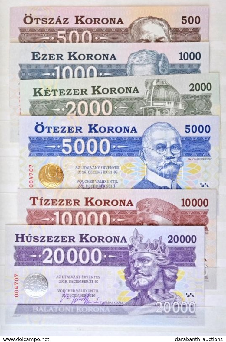 2012. 500K 'Balatoni Korona' Helyi Pénz, '004707' Sorszámmal + 2012. 1000K 'Balatoni Korona' Helyi Pénz, '004707' Sorszá - Zonder Classificatie