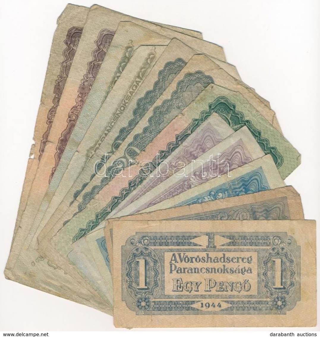 1944. 1P-100P (12x) 'A Vöröshadsereg Parancsnoksága' T:III,III- - Zonder Classificatie