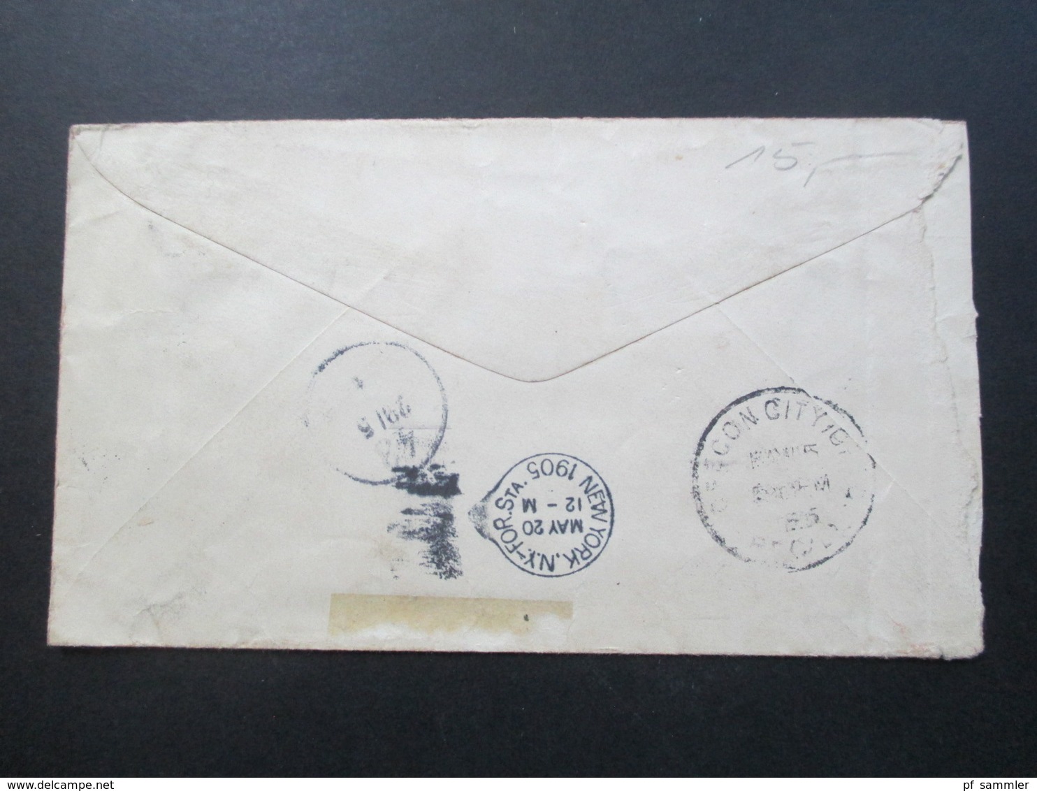 USA 1905 GA Umschlag Carus, Oregon Nach Berlin Via New York Mit Blaustift / Nachporto 40 Pfennig! - Storia Postale