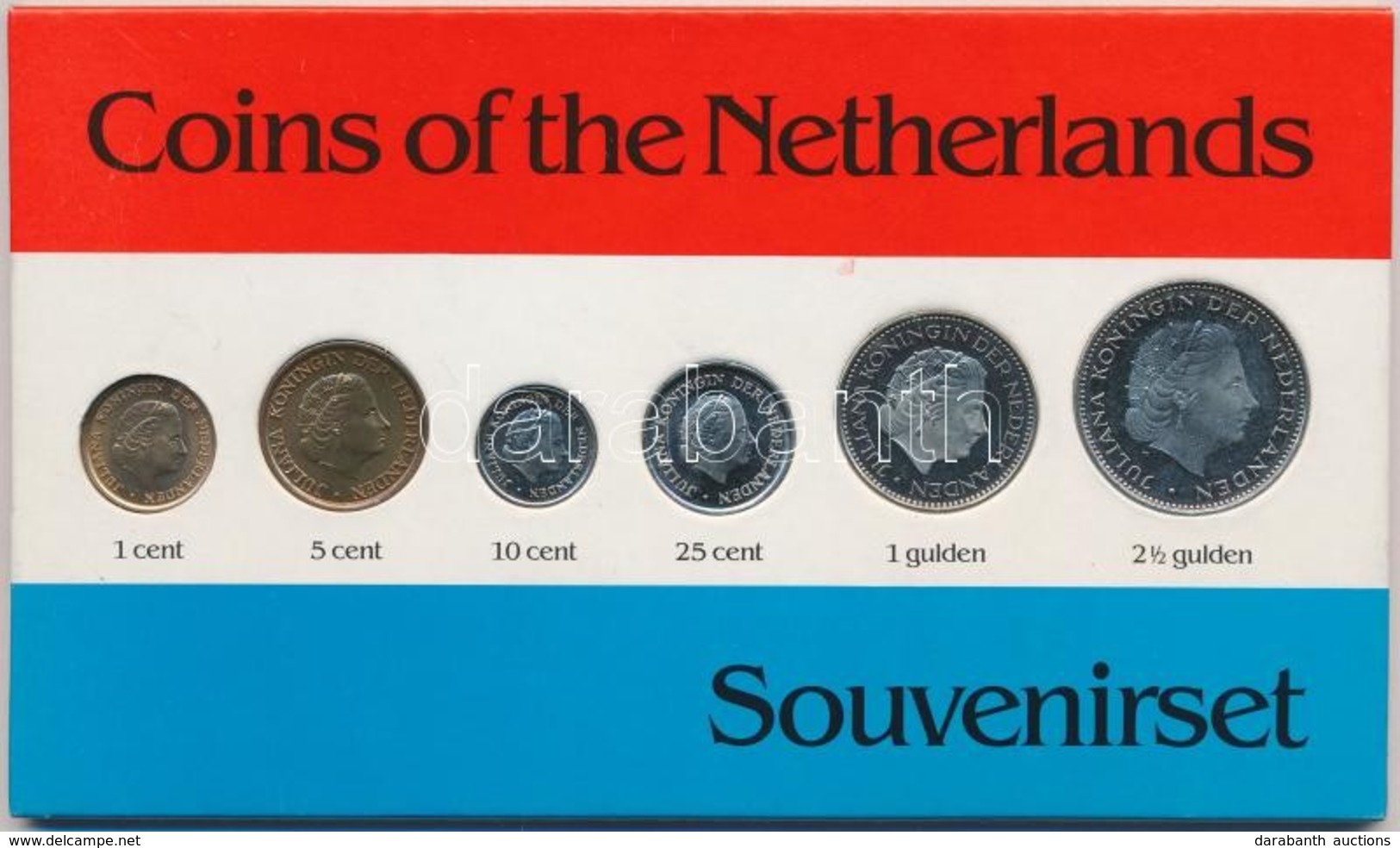 Hollandia 1969-1980. 1c-2 1/2G (6xklf) 'Coins Of Netherlands - Souvenirset' Forgalmi Sor Karton Dísztokban T:1-
Netherla - Non Classés