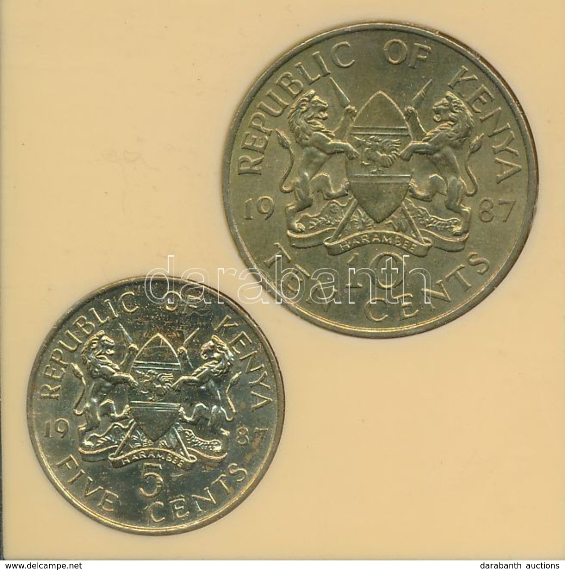 Kenya 1987. 5c + 10c Plasztiktokban T:2
Kenya 1987. 5 Cents + 10 Cents In Plastic Case C:XF - Zonder Classificatie