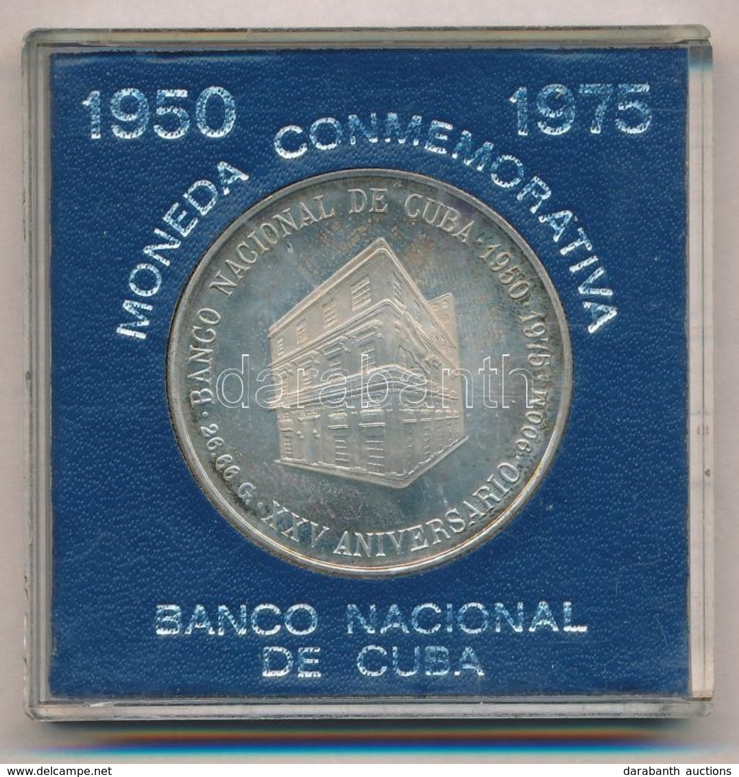 Kuba 1975. 10P Ag, Eredeti Kék Tokban T:1 (eredetileg PP)
Cuba 1975. 10 Pesos Ag, In Original Blue Case C:UNC (originall - Non Classés