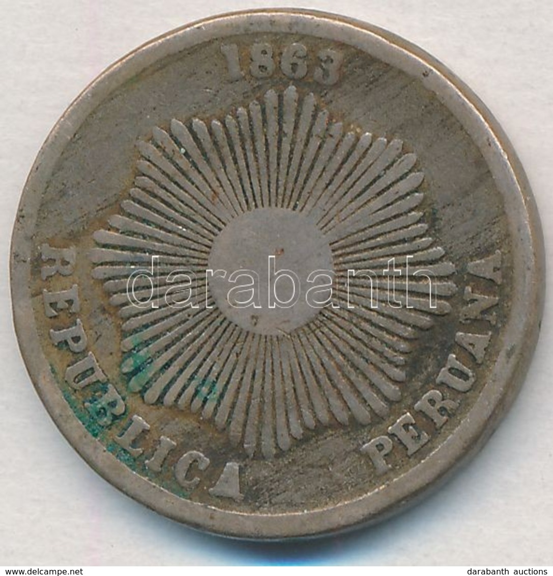 Peru 1863. 2c Cu-Ni T:2-,3
Peru 1863. 2 Centavos Cu-Ni C:VF,F
Krause KM#188.1 - Non Classés