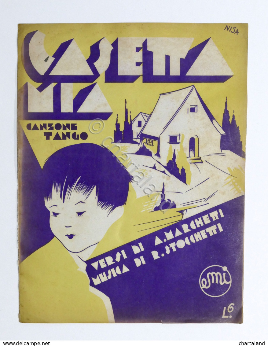 Musica Spartito - Casetta Mia - Canzone Tango - Ed. 1933 - Illustratore Nisa - Non Classificati