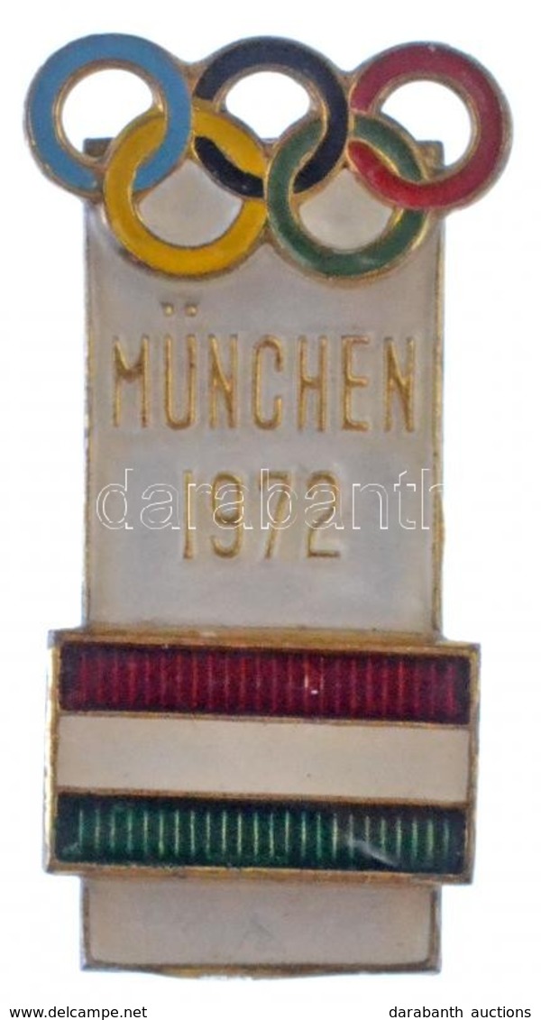 1972. 'München' Zománcozott Fém Olimpiai Jelvény (15x30mm) T:2 - Zonder Classificatie