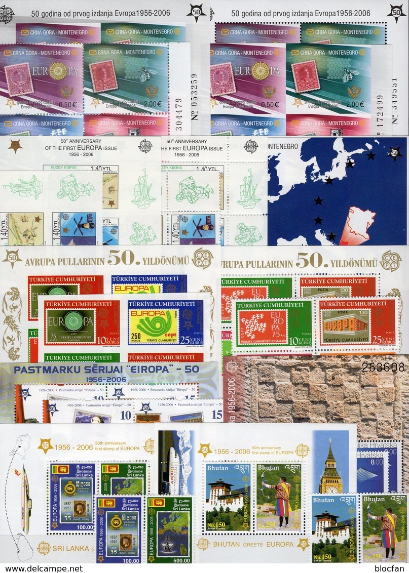 Sale % CEPT Blocks+Bl.Marken ** 483€ Bloque Hoja Blocs Ss Sheets M/s Topics Stamps On Stamp 50 Years Bf EUROPA 2006 - Collections (sans Albums)