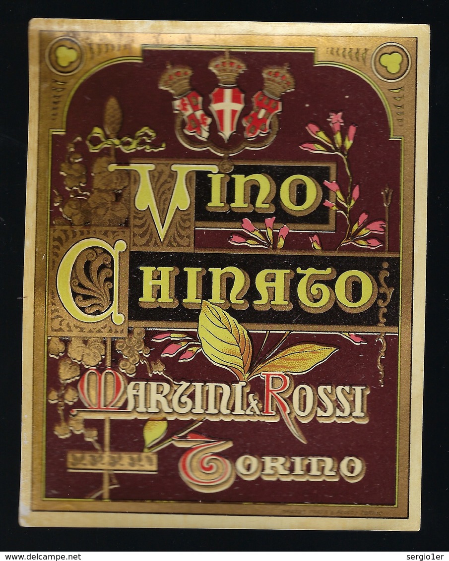 Ancienne étiquete  Vino A Hinago Martini &Rossi  Torino  étiquette  Vers 1920 - Autres & Non Classés