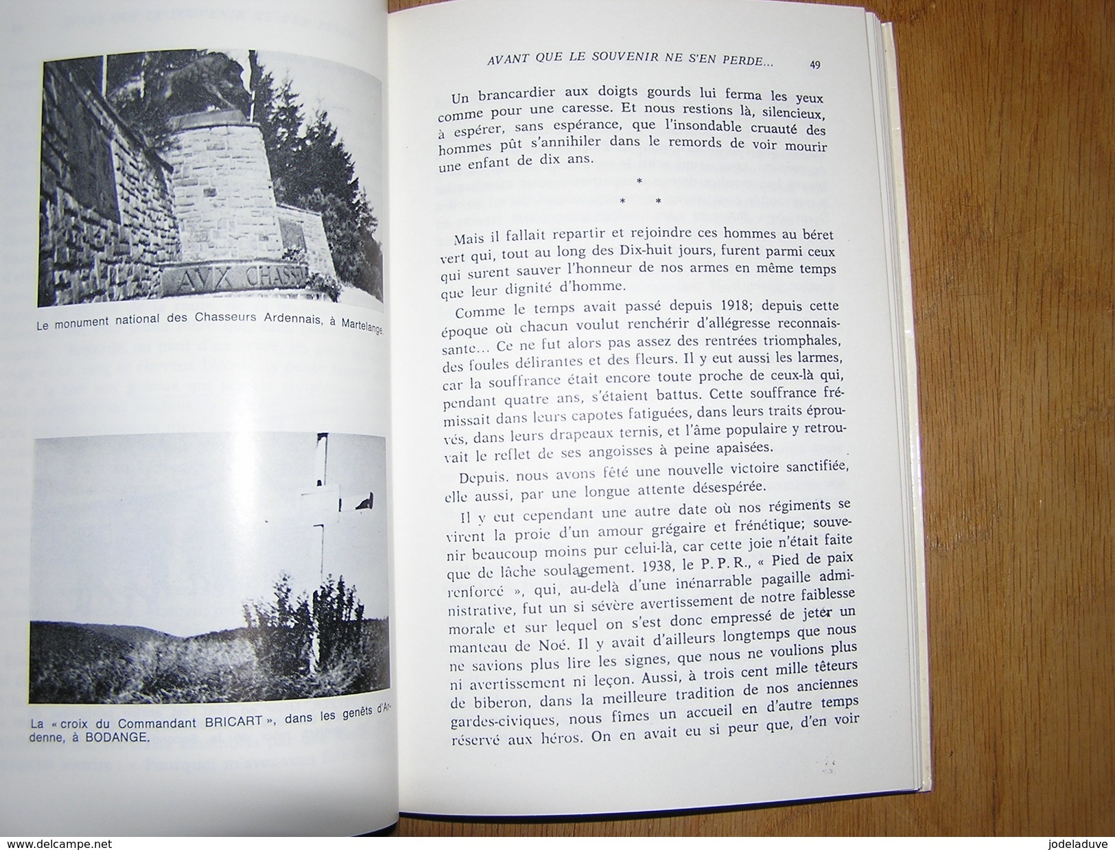 AVANT QUE LE SOUVENIR S'EN PERDE L Champion Régionalisme Guerre 40 45 Résistance Armée Secrète AS Ardenne Chabrehez DCRA