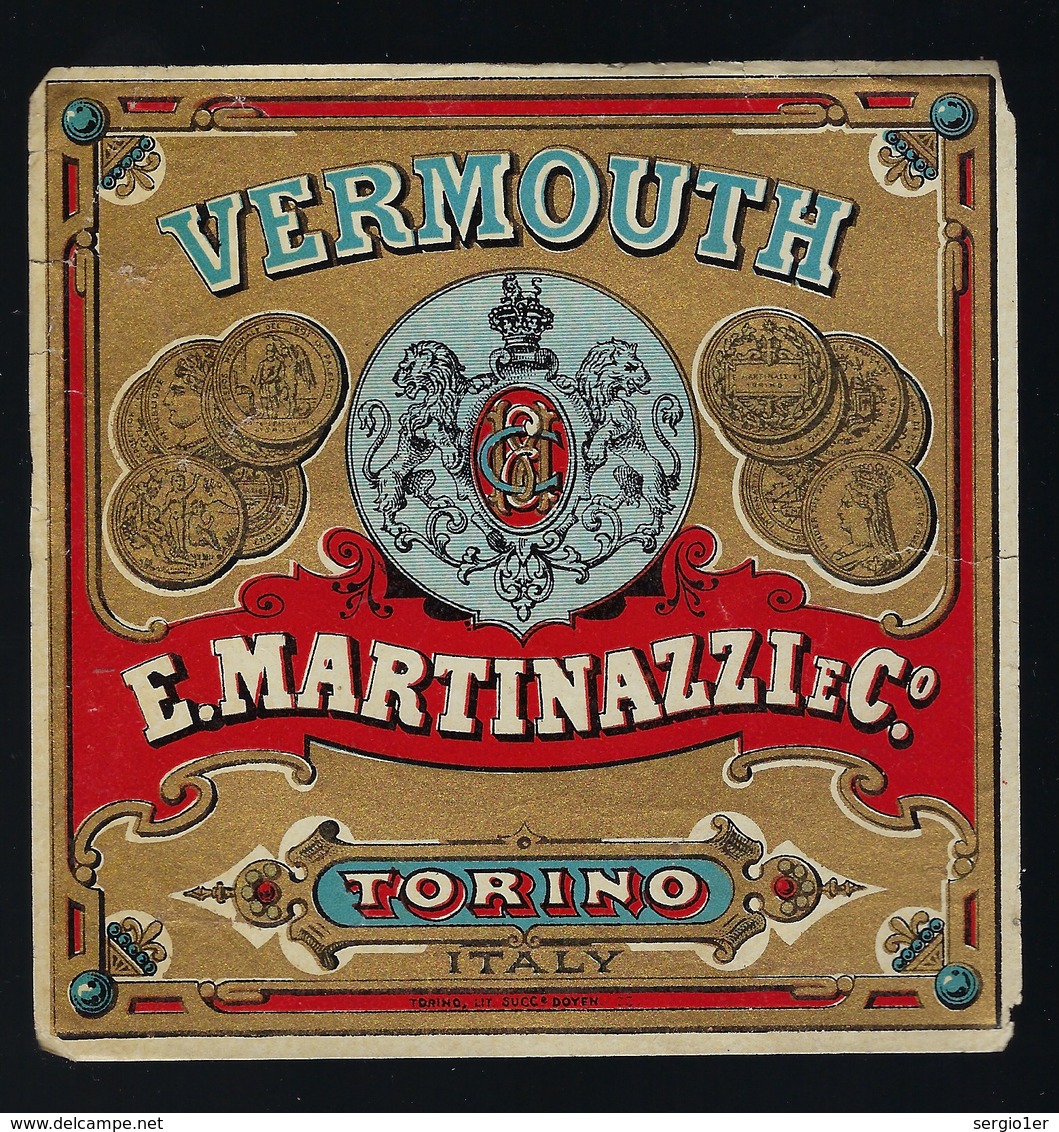 Ancienne étiquete   Vermouth  E Martinazzi & Cie   Torino  étiquette  Vers 1920 - Autres & Non Classés