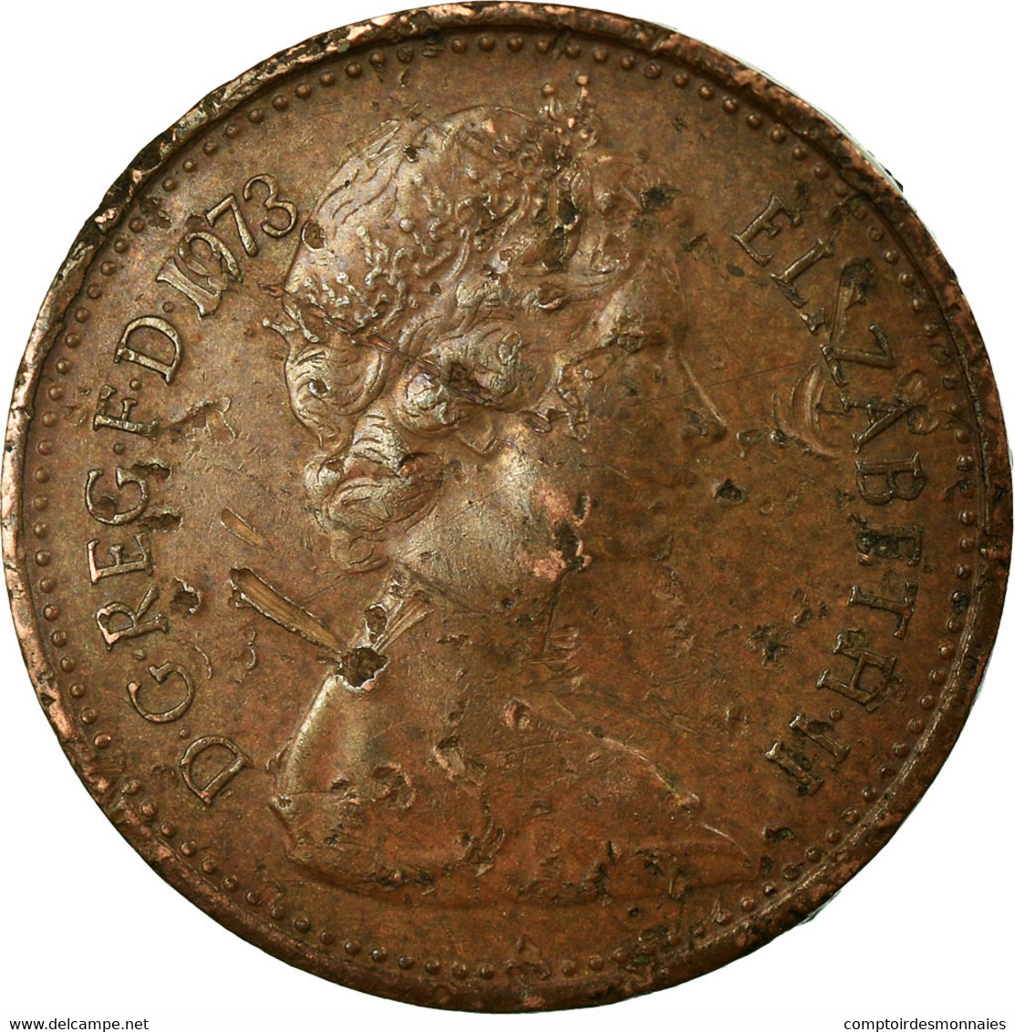 Monnaie, Grande-Bretagne, Elizabeth II, 1/2 New Penny, 1973, TB+, Bronze, KM:914 - 1/2 Penny & 1/2 New Penny