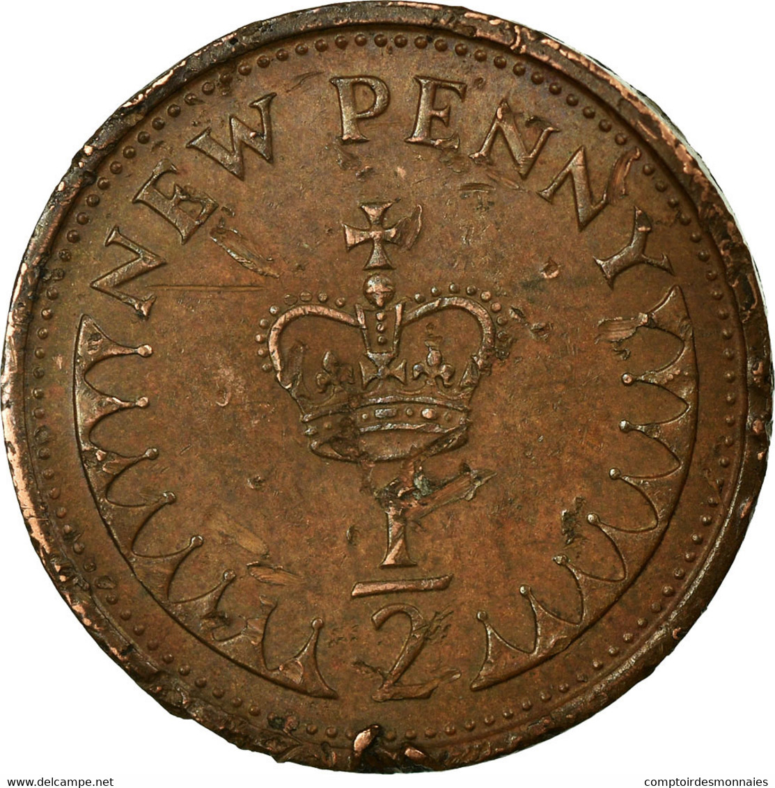 Monnaie, Grande-Bretagne, Elizabeth II, 1/2 New Penny, 1973, TB+, Bronze, KM:914 - 1/2 Penny & 1/2 New Penny