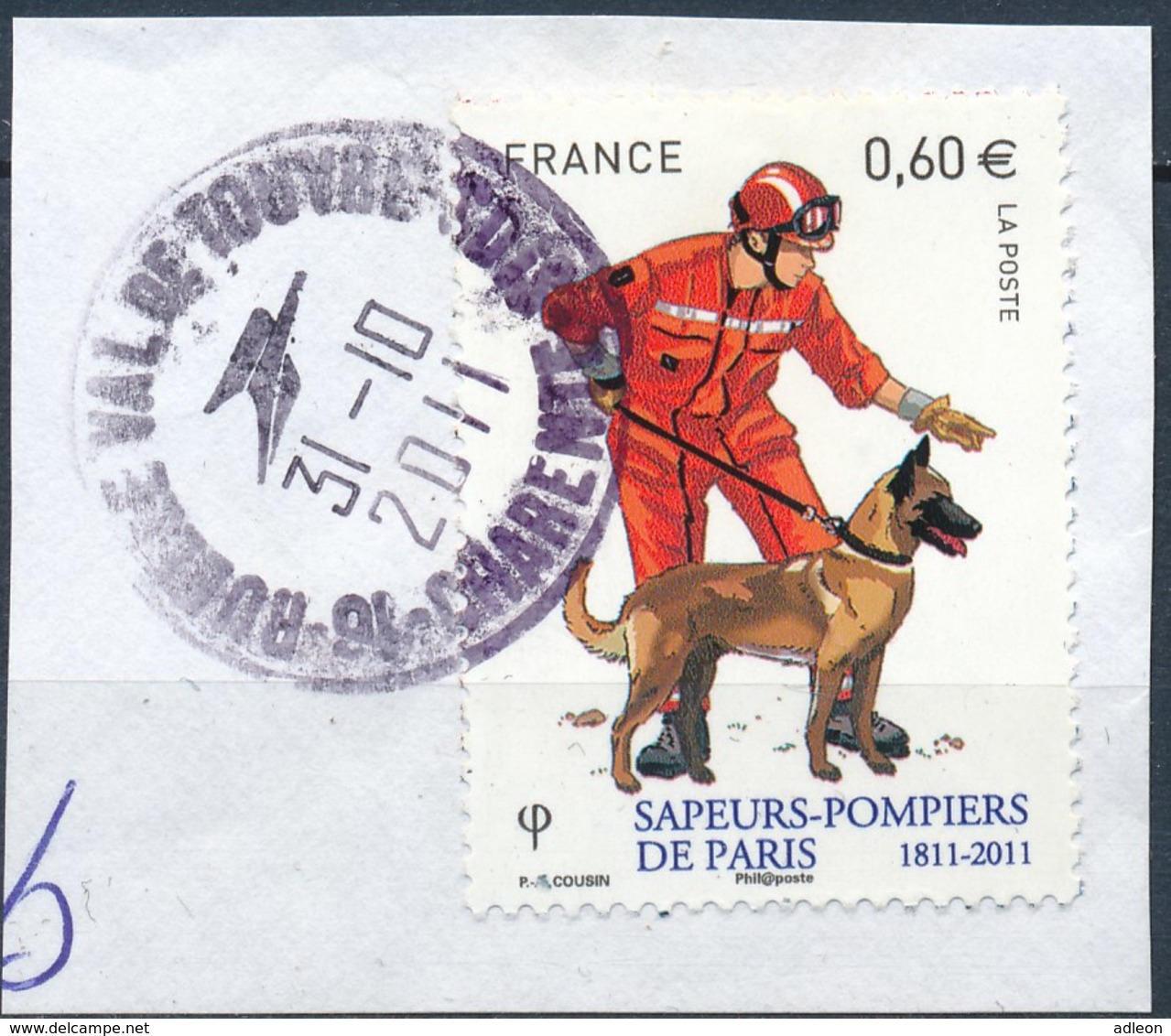 France - Sapeurs-pompiers De Paris  YT 4585 Obl. Cachet Rond Sur Fragment - Oblitérés