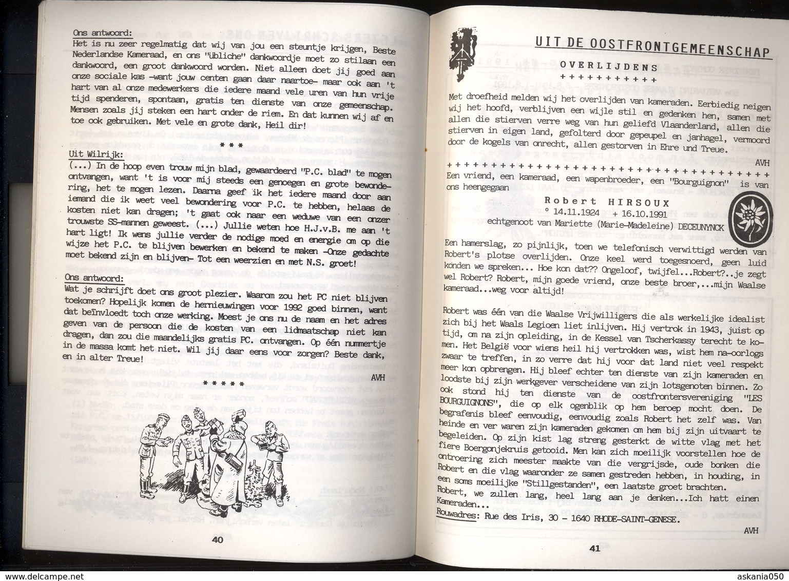 Vlaamse Collaboratie. Tijdschrift Contact. Jaar 1991 (12 Stukken) - 1939-45