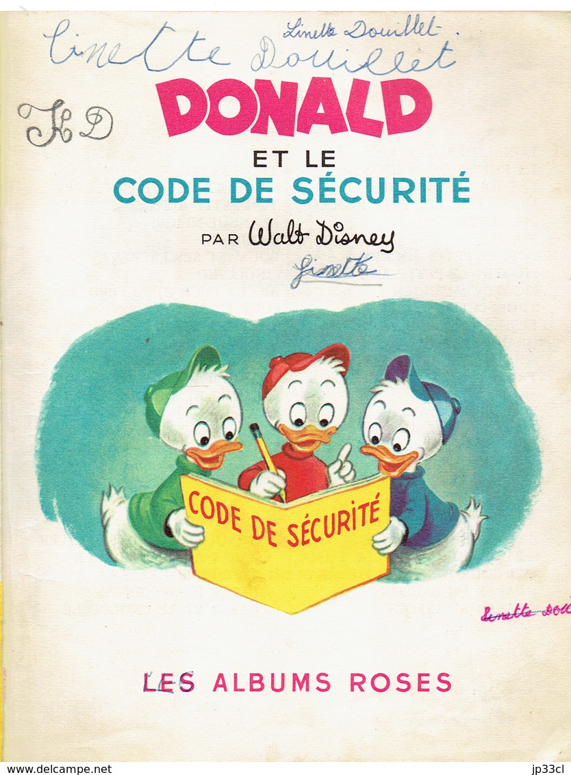 Donald Et Le Code De Sécurité Par Walt Disney (Les Albums Roses, 28 Pages, 1955) - Autres & Non Classés