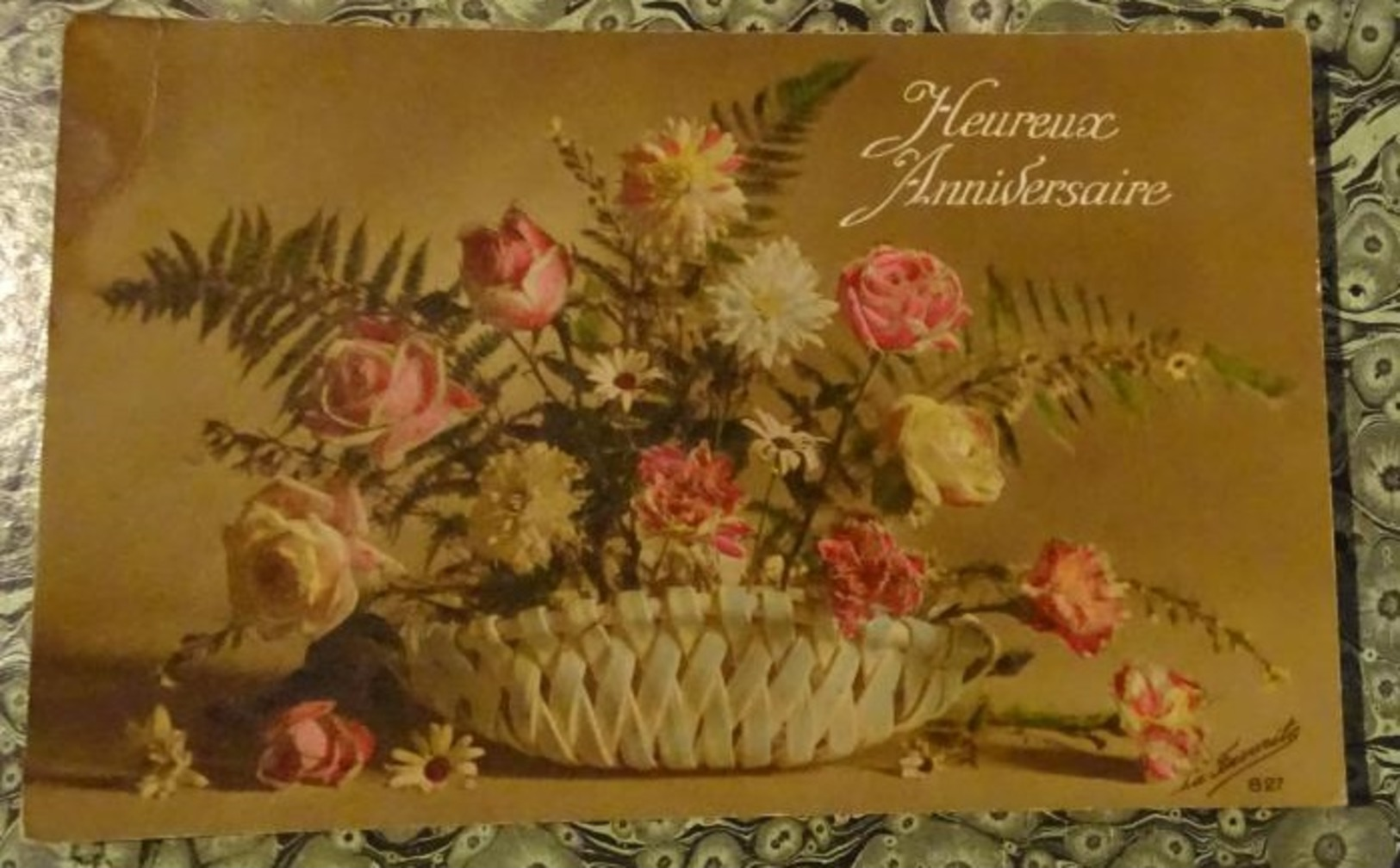 Cpa  Heureux Anniversaire - Jardinière De Fleurs  - St Jean De Bueges 1918 - Anniversaire