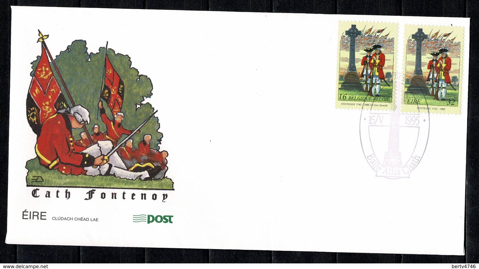 Ireland 1995 FDC Scott 967, SG 953, Yv 900, Mi 897;   Battle Of Fontenoy (2 Scans) - FDC