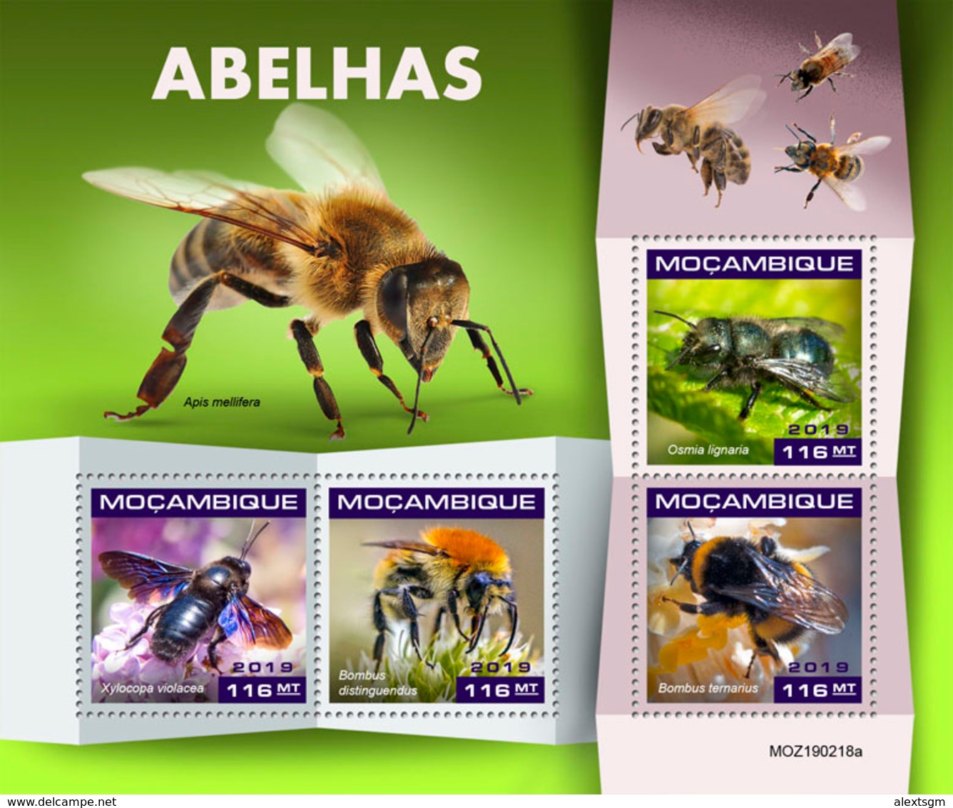 MOZAMBIQUE 2019 - Bees. Official Issue - Honeybees