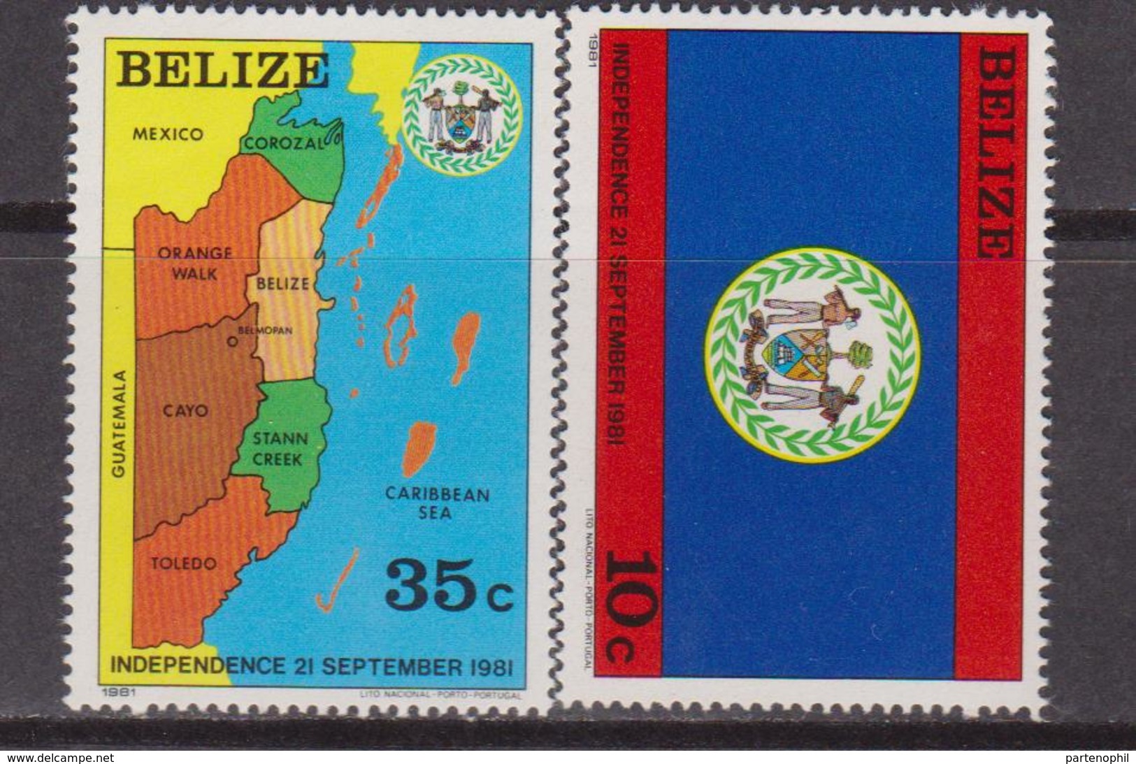 Belize 1981 Indipendance Map  Set   MNH - Geografia