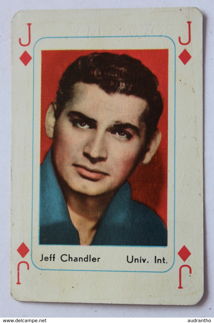 Ancienne Carte à Jouer Acteur Américain Jeff Chandler Valet De Carreau Jeu De Cartes - Autres & Non Classés