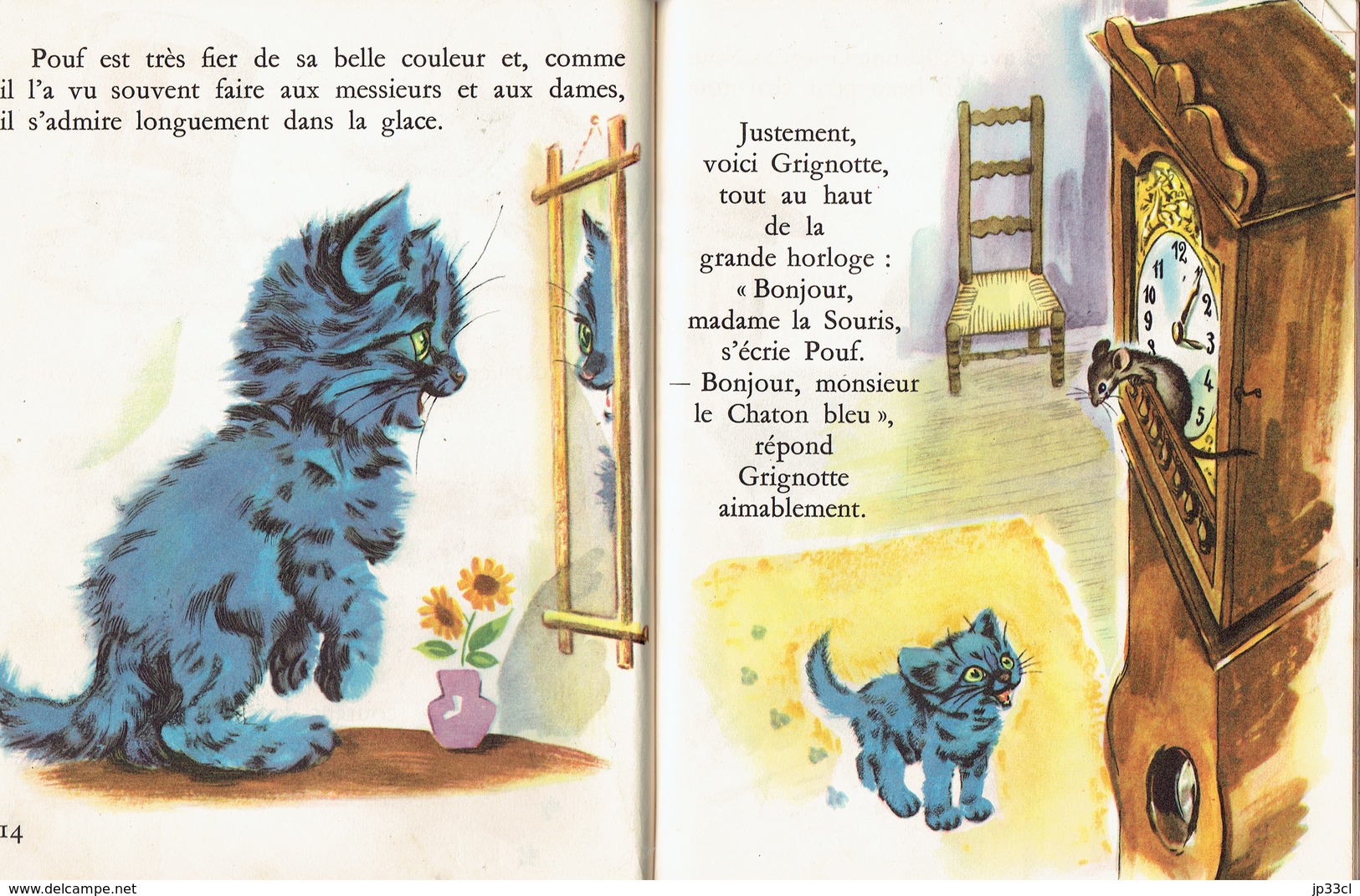 Pouf Le Chaton Bleu, Imagé Par Pierre Probst (Les Albums Roses, 28 Pages, 1954) - Autres & Non Classés