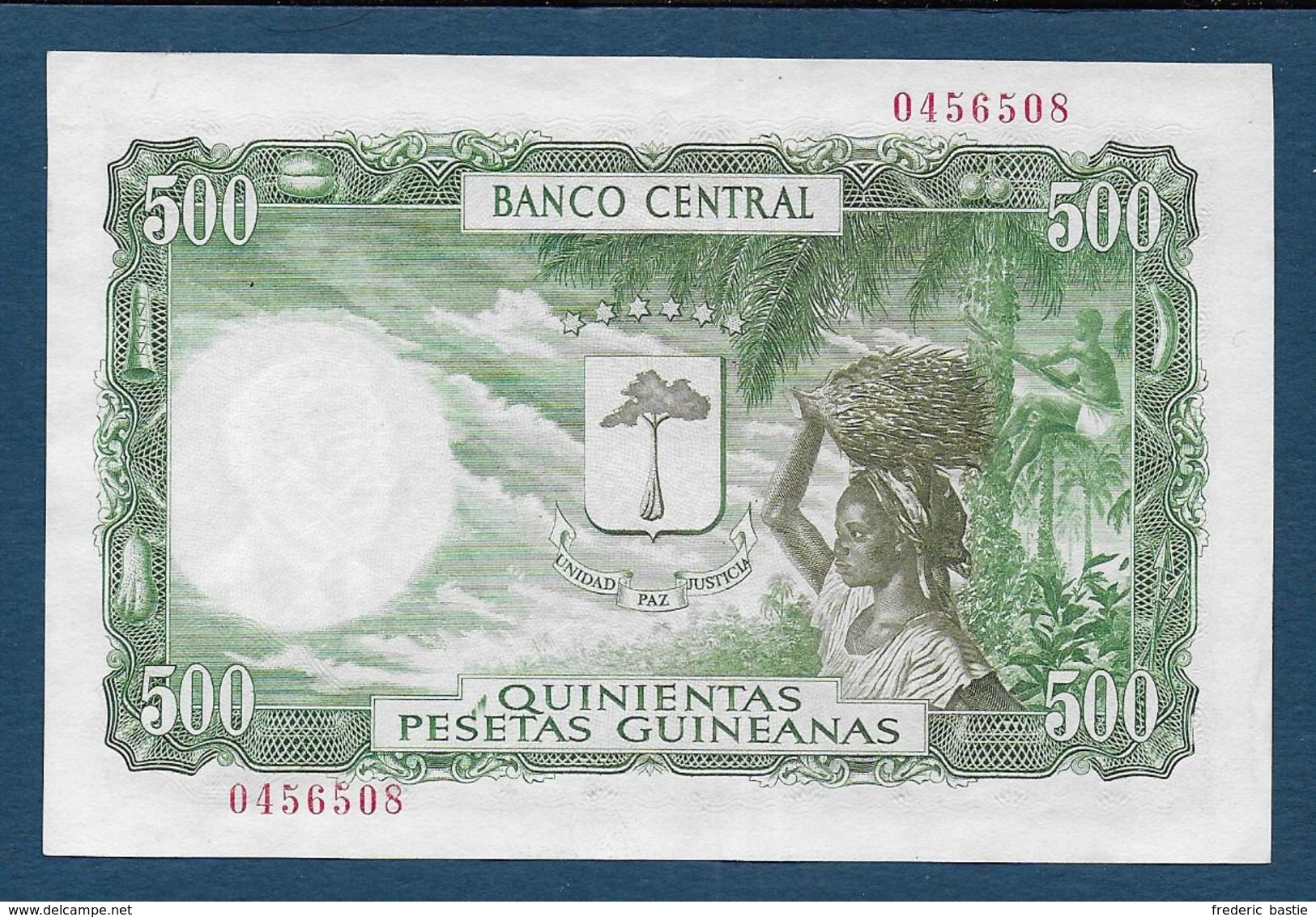 Guinée Equatoriale - Billet 500 Pts  Surchargé  CINCO MIL  Bipkwele  1980 - Equatorial Guinea