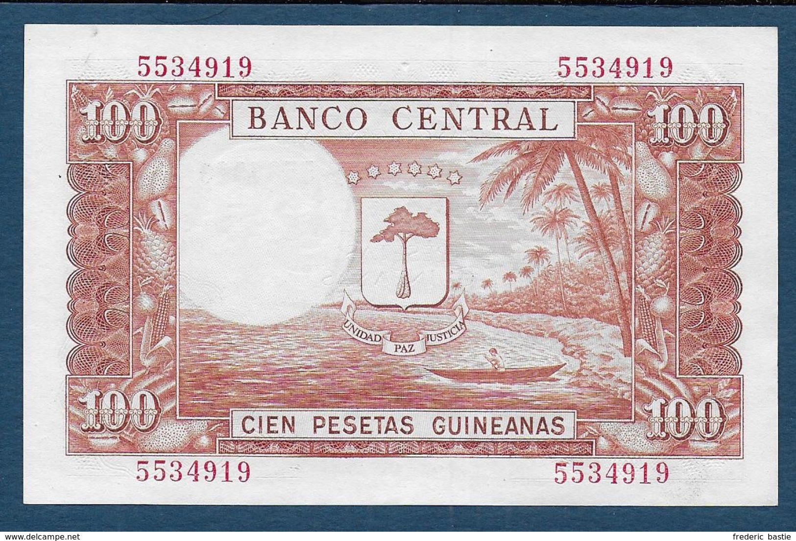 Guinée Equatoriale - Billet 100 Pts  Surchargé   MIL  Bipkwele  1980 - Guinée Equatoriale