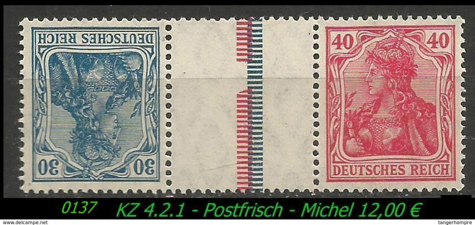 Postfrischer ZDR - Mi. Nr. KZ 4.2.1 - Zusammendrucke