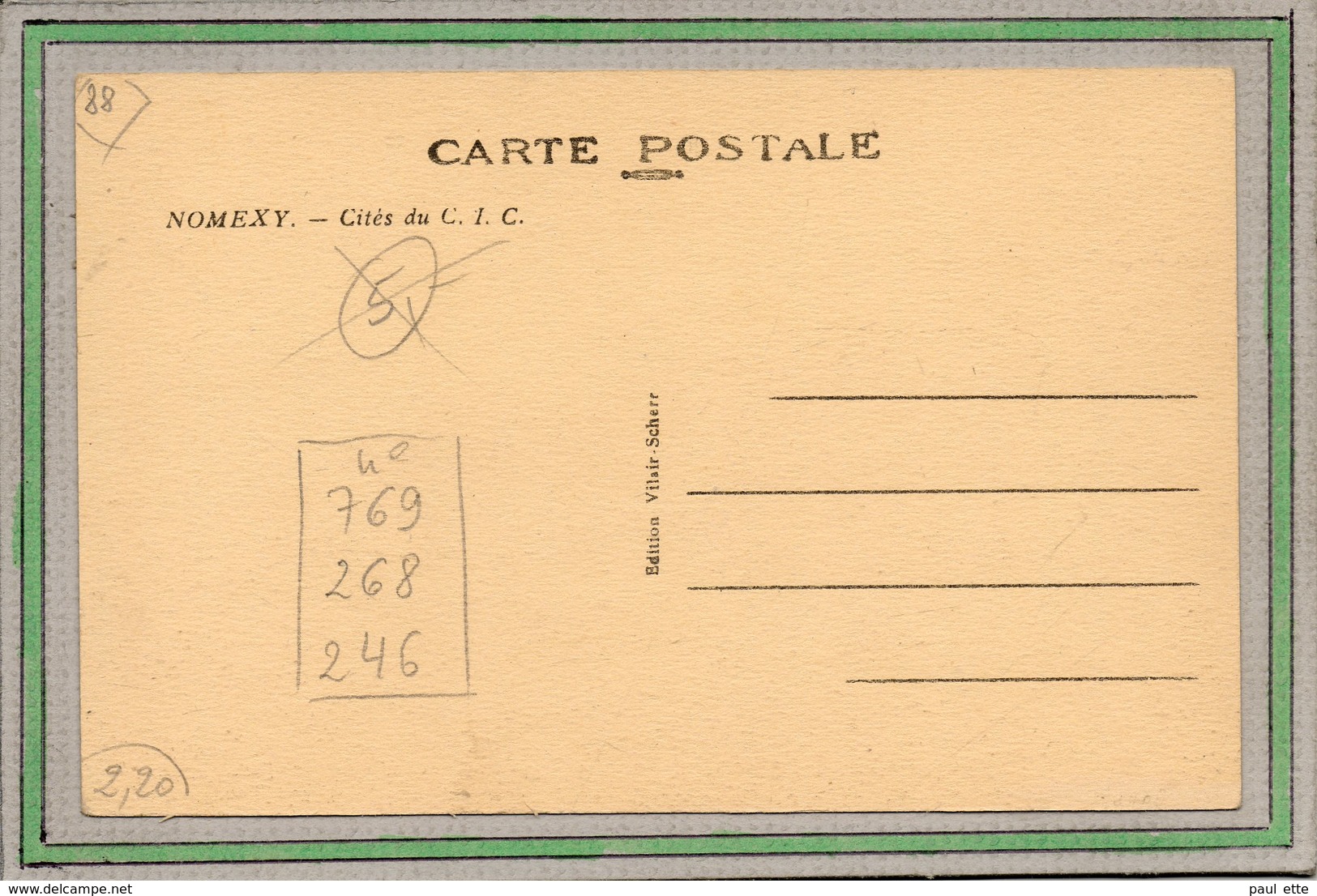 CPA - NOMEXY (88) - Aspect Du Quartier Des Cités Du C.I.C. Dans Les Années 30 / 40 - Nomexy