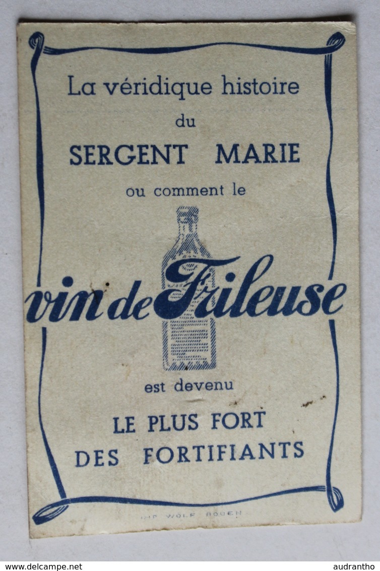 Ancienne Image Chromo Publicité Vin De Frileuse Le Plus Fort Des Fortifiants Graine D'Uvaria Sergent Marie - Autres & Non Classés