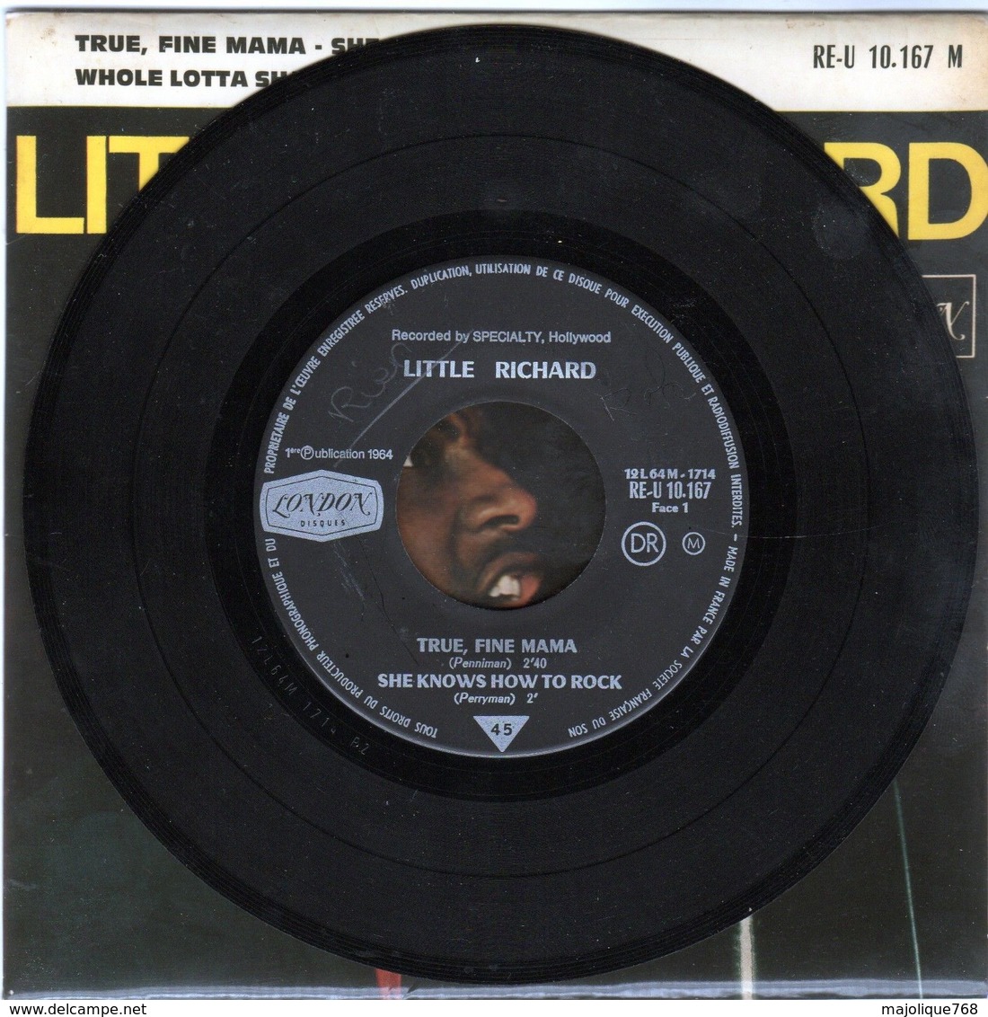 Disque De Little Richard - True, Fine Mama - London RE-U 10.167 - 1965 - - Rock