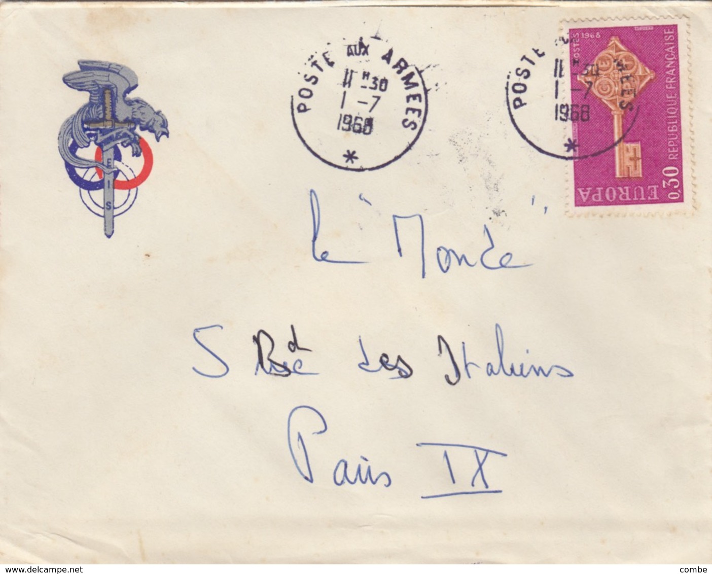 LETTRE . 1968. POSTE AUX ARMEES - 1961-....