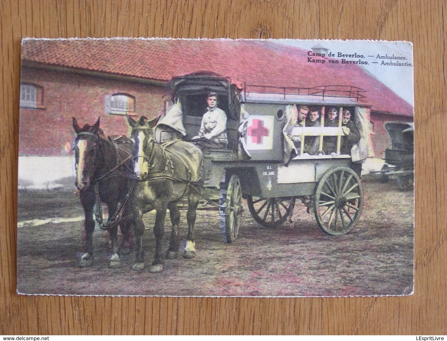 BEVERLOO  Ambulantie Ambulance Service Médical Chevaux Animée Caserne Militaire Limburg Limbourg Belgique Carte Postale - Beringen