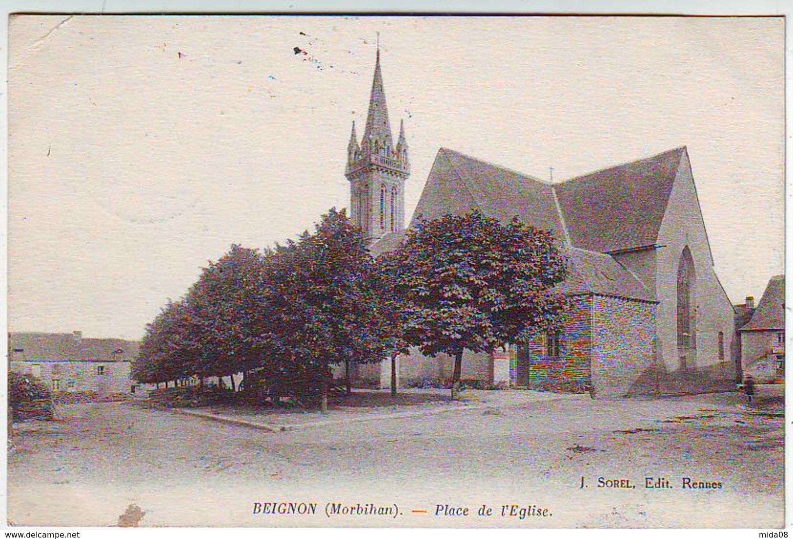 56. BEIGNON . PLACE DE L'EGLISE . Cachet Militaire Du 94é REGIMENT D'INFANTERIE . Editeur J. SOREL - Altri & Non Classificati